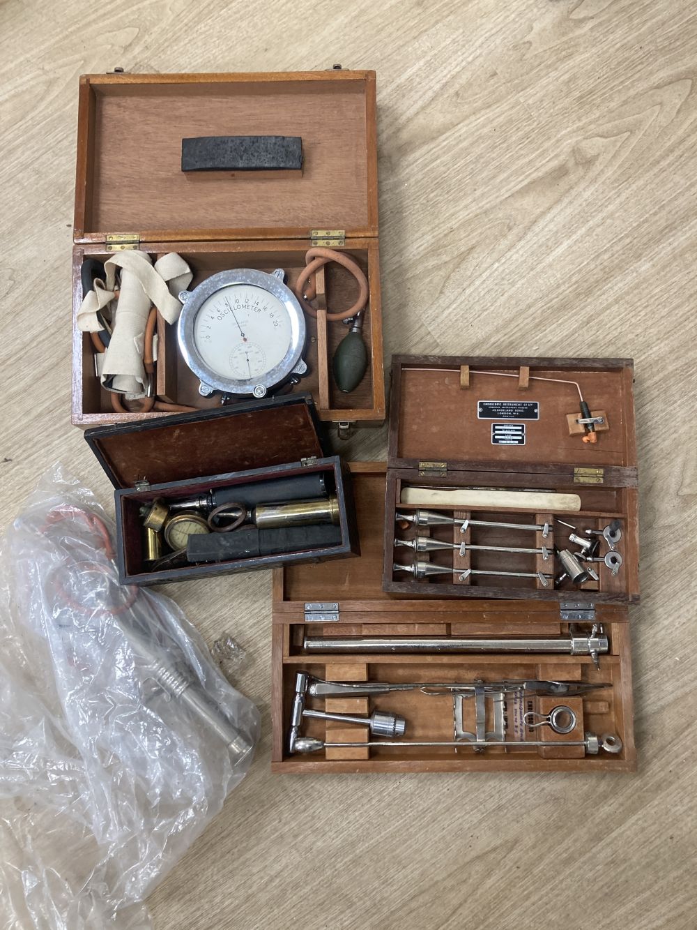A quantity of boxed surgeons equipment